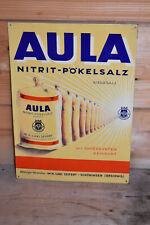 Altes Blechschild/Reklameschild 50er Jahre,Aula Nitrit-Pökelsalz,Braunschweig