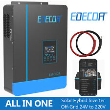 EDECOA 3000W 24V Solar Wechselrichter Hybrid Inverter MPPT 80A 55-450V WIFI APP