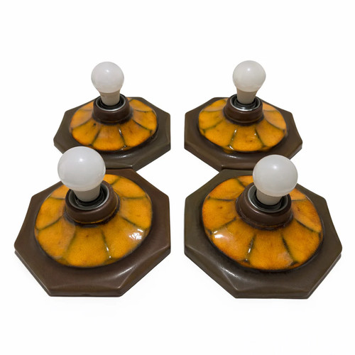 Vintage keramik wandleuchte - 4x,
