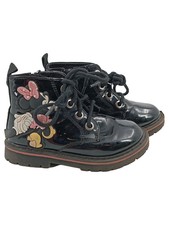 ZARA Kinder Outdoorschuhe Stiefel Gr. 24 Schwarz Minnie Mouse Lack-Optik