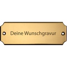 rechteckiges Messing Schild Innen Außenbereich 10 x 3,5cm Gravur personalisiert