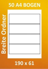 ETIKETTEN 190 x 61 MM AUF 50