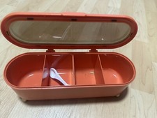 Schöne Gewürze Dose Klappdeckel Creme Orange Ceasoning