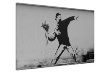 Banksy Blumenwerfer Leinwand