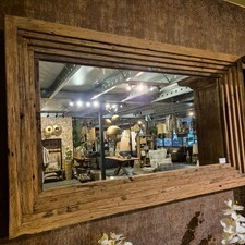 25038 Wandspiegel Spiegel Teakholz 1,50 m x 0,88 m