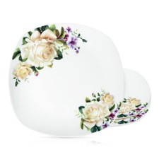 Teller-3er-Set - Rosen Ø 26 cm Geschirr Speiseteller Suppenteller Desertteller
