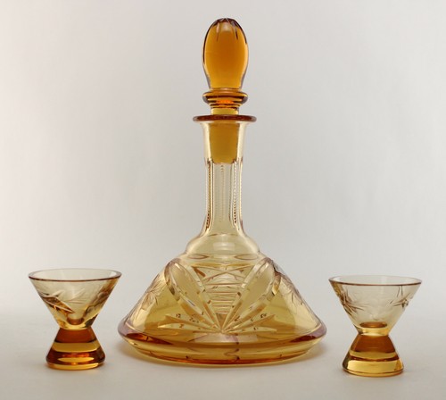 Jugendstil bleikristall likör - jugendstil,