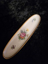 Kleiner ovaler Rosenthal Porzellanteller, Rosendekor & Goldrand, Kunstabteilung.