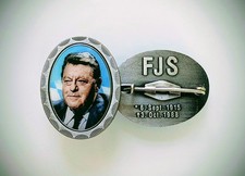 2x Franz Josef Strauß FJS CSU Anstecknadel Anstecker Pin in antik Silber - Wiesn