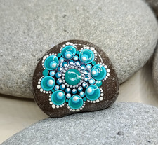 Mandala Stein, türkis