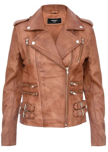 Damen leder bikerjacke - damen,