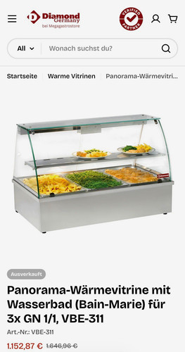 Diamond panorama wärmevitrine - diamond, panorama-wärmevitrine