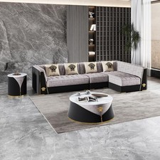 Graue Wohnzimmer Sofagarnitur