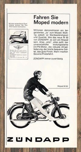 Zündapp moped reklame - moped,