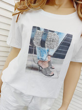 T-Shirt mit Strass high heels