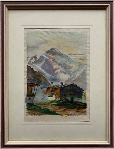 Aquarell berghof bauernhof - bauernhof, in
