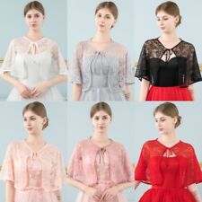 Damen Spitzenbolero Bolero Umhang Braut Bedecken Wrap Pelerine Hochzeit Zubehör