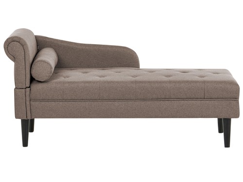 Chaiselongue links stoff taupe - stoff,