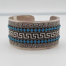 Meander Griechischen Schlüssel 935 Silber Armreif - (220)