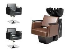FRISEURSALON Möbel 2x Friseurstuhl +Waschsessel friseureinrichtung PIAZZA