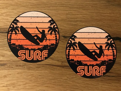 Surfer aufkleber beach surf - 2x,