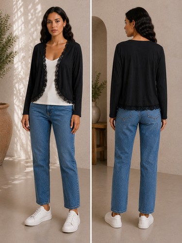 Bolero mit spitzenbesatz - mit,