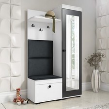 Flurgarderobe DUO, Garderobenschrank, Spiegel, Schuhschrank, fertig aufgebaut