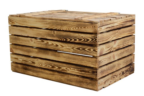 Grosse holztruhe geflammt mit - grosse,