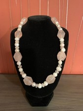 Große Rosenquarz Halskette