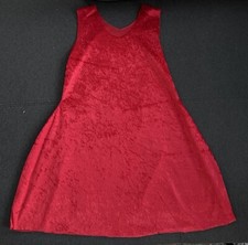 Einfaches Kleid Aus Pannesamt Genäht Rot 170/176/36 DIY Basic Kostüm Karneval