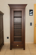 Kolonialstil Glasschrank dunkelbraun 190cmx54cmx37cm