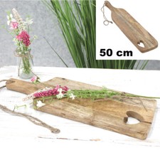 50 cm Schneide Servier Brett MANGO Holz Buffet Brot Käse Schinken Griff Herz