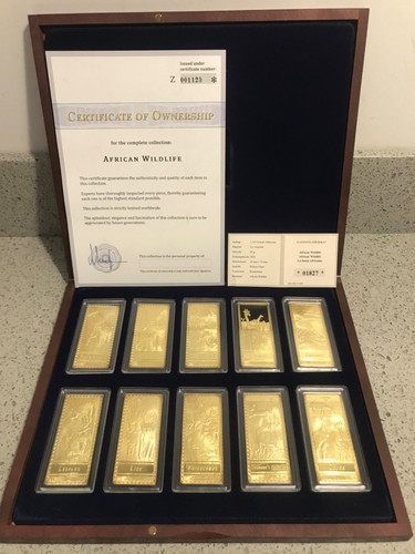 African wildlife gold - wildlife, plated