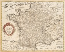 R. SEALE (18.Jhd), Topographische Karte von Frankreich, um 1765, Kupferstich