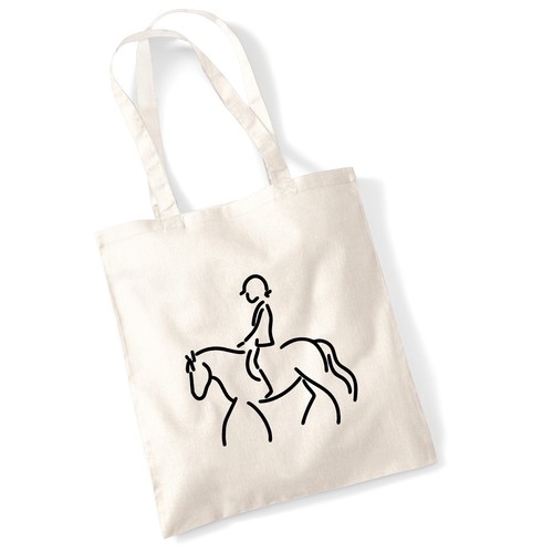 Jutebeutel reiten pferd - jutebeutel,
