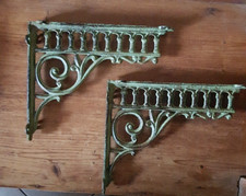 2 Regalwinkel Regalstützen Regalträger Eisen Jugendstil 23x 28cm Antik Nostalgie