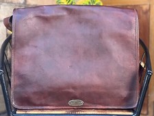 19 Zoll Vintage Braun Leder Kuriertasche Schultertasche Laptoptasche Aktentas...