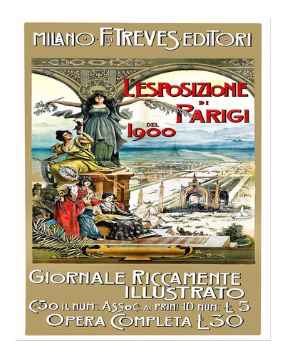 Vintage paris ausstellung 1900 - vintage,
