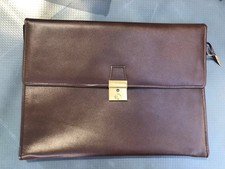 Herren Ledertasche Aktentasche Dokumentantasche Din A4 braun Querformat