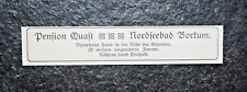 Pension Quast , Nordseebad Borkum , alte Reklame , 1912 , (A37)