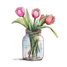 Car Sticker 18x18 cm | Tulip