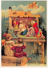 Postkarte Nachdruck, Krippe