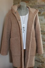 Opus Teddymantel/Kapuzenjacke G. 40/42/44 L/XL/ beige Kapuze Teddylook