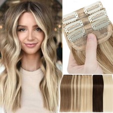Mini Pad Haarteil 100% Remy Echthaar Clip In Extensions Kurz Ein Tressen Toupet