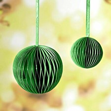 2 grüne Dekokugeln - mit Magnet und Aufhänger-Papierkugel - NEU-UNGEBRAUCHT 2