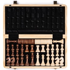 Schach Set Holz Magnetisch Reise Klappbrett Figuren Staunton