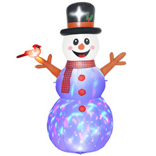 Aufblasbar Weihnachtsdeko 2,4 m Schneemann mit LED-Beleuchtung Gartendeko