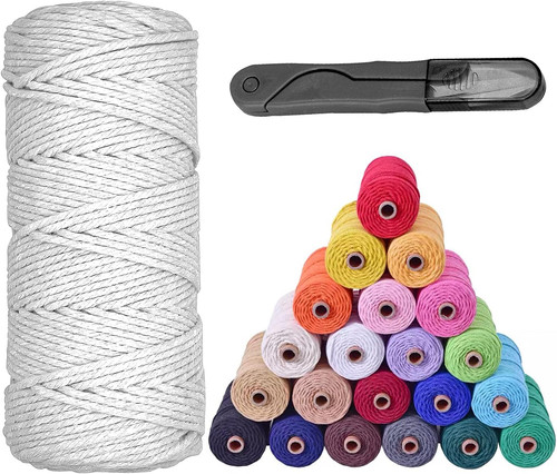 Makramee garn 3mm - -,