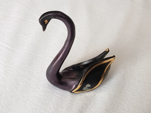 Vintage majolika schwan figur - vintage,