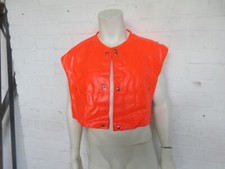 PVC TOP Warn Weste Feuerwehr rot orange knatschig fest Fahrrad Sicherheits Isote